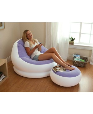 Intex - Ensemble fauteuil et pouf POP Violet / Blanc INTEX