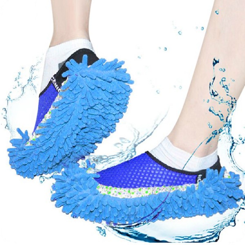 Practical Chenille Mop Slippers Dust Floor Cleaning Mopping Foot Shoes Home Pair Cleaner