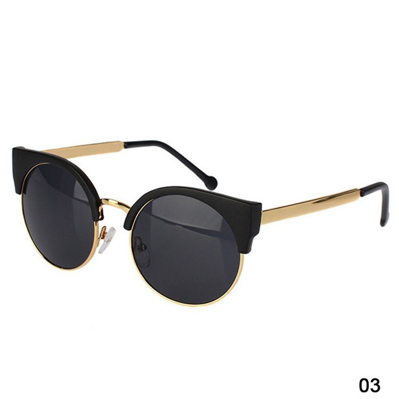 SUNNOW Hommes Femmes MillšŠsime Chat ?il Lunettes De Soleil Retro Ronde Filles Cool Style