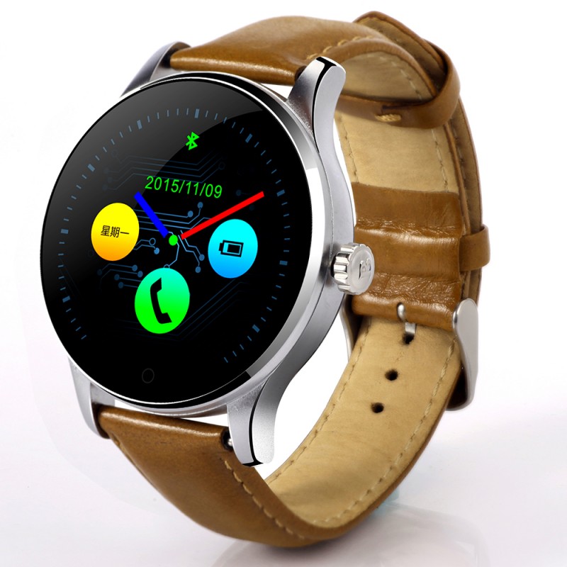 Lemfo K88H Bluetooth montre Smart Watch classique Metal energie Smartwatch moniteur de fréquence cardiaque pour Android ISO téléphone à distance caméra horloge