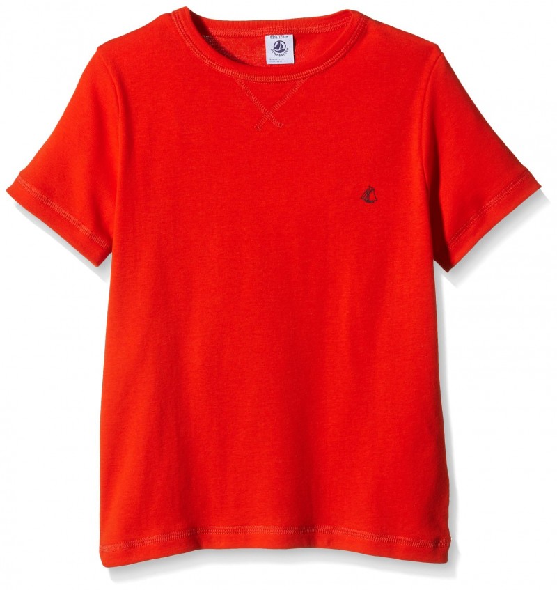 Petit Bateau 16749 - T-shirt - Uni - Col ras du cou - Manches courtes - Garçon