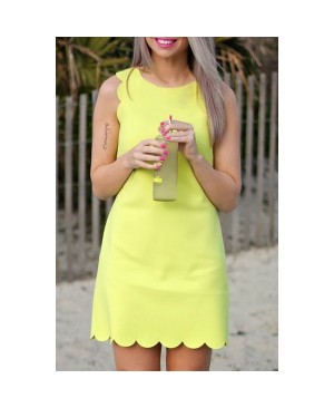 Sweet Round Collar Candy Color Summer Dress For Women