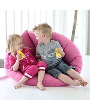 NEST, Fauteuil futon convertible pour enfants : douillet, pratique, et confortable - Aspect lin / Bouton Aspect lin