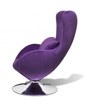 Chaise œuf pivotante avec coussin pourpre