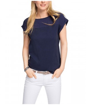 Esprit im Materialmix - T-Shirt - Femme