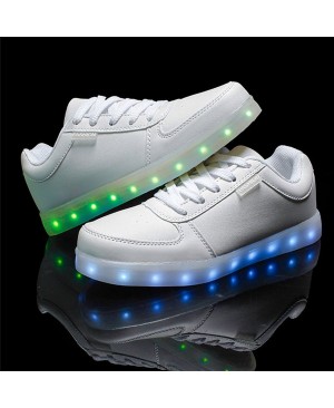 DoGeek LED Baskets enfants Unisexe Chaussures Hommes Femme Blanc Chaussures lumineux