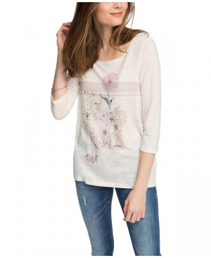 Esprit mit Blumendruck - T-Shirt Manches Longues - Femme