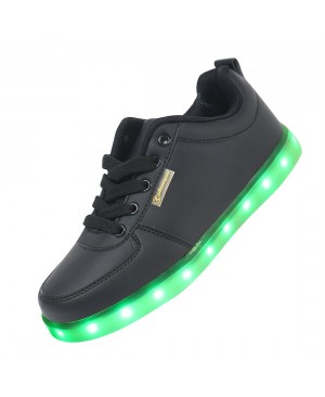 Noir 7 Couleur Unisexe Homme Femme USB Charge LED Lumière Lumineux Clignotants Chaussures de Sports Baskets