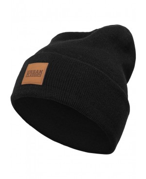 Urban Classics - Bonnet D'Hiver Ecusson Logo En Cuir