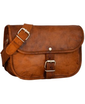 Gusti Cuir nature "Mary 7,9"" Sac à Bandoulière Sac porté épaule Sac à main Petite Pochette Sacoche Besace Sac en Cuir véritable Vintage Sorties Soirées Disco Party Concert Unisexe Marron H19