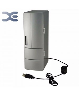 Portable pratique Mini USB réfrigérateur bureau bureau PC de voiture réfrigérateur congélateur boissons peuvent boire refroidisseur Plug & Play argent