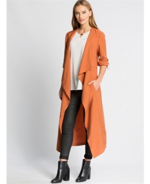 Orange Long Trenchcoat