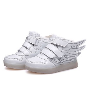 COOLER®Baskets Lumineuses Chaussures de Sport Clignotantes avec 7 Couleurs LED Colorés Style d'ailes d'ange pour Fille Garçon